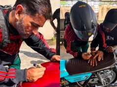 MS Dhoni recebe pedido bizarro para assinar autógrafo nas mãos de um fã. O próximo gesto do CSK Legend vence a Web